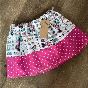 Disney Pink and White Whimsical Polka Dot Skirt